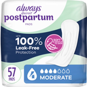 Always Discreet Postpartum Incontinence Pads, Moderate Absorbency, 57 Count