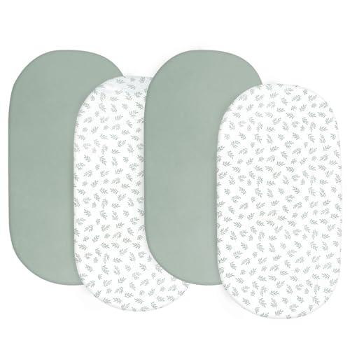 Baby Bassinet Sheets 4 Pack Compatible with Halo BassiNest Swivel Sleeper, Ultra Soft & Skin-Friendly, Green