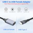 3-in-1 Splitter USB-C Cable,USB Type C Male to 3 USB Female Adapter Cable Support Charging/Data Transfer Type C to USB 2.0 OTG Extension Cable for Laptop Tablet Hub 13.8in/35CM