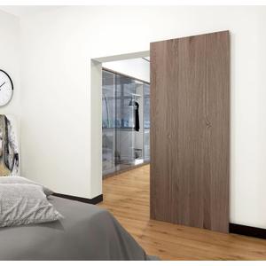 DIYHD 42" Concealed Sliding Barn Door Hardware with Dual Soft Close Mechanism, No Floor Track, Fit Openning Width 34"~38", Supports Up to 176 lb, Hidden Wall Mount System (Door Not Included)