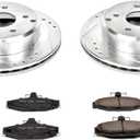 Power Stop K2600 Performance Brake Upgrade Kit; Rear; Incl. Silver Zinc Plated Cross-Drilled And Slotted Rotors w/Z16 Ceramic Scorched Brake Pads;