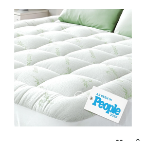 Ultra Soft King  Size Mattress Topper - Viscose Made from Bamboo Pillow Top Mattress Pad for Back Pain Relief - Naturally Cooling for Hot Sleepers, Green