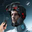 Iron Hero MK 5 Black Edition Helmet for Man 1:1 Wearable Collectible with Voice, Touch & Remote Control, LED Eyes & Realistic Sound Effects Cosplay & Display Prop Gift for Adults and Teens, Standard