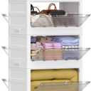 Himix Large Storage Bins with Lids, 66Gal/264QT Stackable Collapsible Plastic Bins with Wheels, Closet Organizers for Bedroom, Kids Room, Living Room, Garage