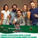 Mixweer 2-Piece Poker Table Top Mat Set Premium Green Felt Poker Table Cover (36" x 72") & Casino-Grade Mat, Reversible Foldable Surface for Texas Hold, Blackjack, Dominoes, and Card Games