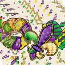 XCHI Doughnuts Iris Fleur De Lis Hat Mardi Gras Placemats Set of 4 Carnival Table Mats for Masquerade Party Home Kitchen Dining Table Decorations 12x18 Inch