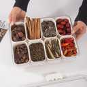 Amzcku Divided Serving Tray with Lid and Handle - Snackle Box Charcuterie Container for Portable Snack Platters - Clear Organizer for Candy, Fruits, Nuts, Snacks - Perfect for Party, Entertaining (1 pack 8 Compartments)