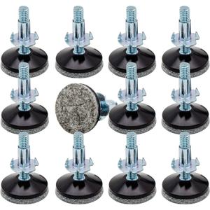Furniture Leg levelers for Wood,Apply to Bed/Cupboard/Sofa/Desk/Table and Chair for Furniture Wood Feet Adjustment,5/16 in Bolt, 1.5 in Base Diameter (12pcs)