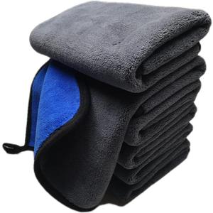 SOFTBATFY Ultrasoft, Large, Thick and Quick Drying Car Microfiber Cleaning Towel 800GSM Polishing Waxing Auto Detailing Towel Cloth (6pack,16 x 16inches) (Grey-Blue)