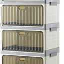Amazon Basics 4-Tier Storage Bins with Lids, Stackable and Collapsible, 23QT per Tier, 92QT Total Capacity