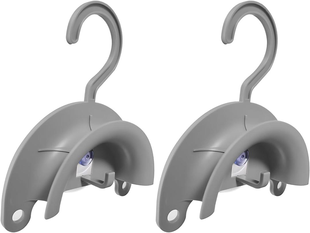 2 Pack CPAP Hose Hanger with Suction Cup Universal CPAP Hose Holder for 15mm & 19mm Tubing Wall Mounted CPAP Tube Holder for Drying, Organizing & Extending Hose LifeGrey