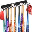 QBA Wall Mount Baseball Bat Holder, Heavy Duty Metal Bat Rack, Holds 22 Bats, Bats Organizer for Dugout Fence Home Garage (Black)