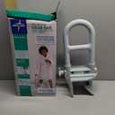 Medline Bathtub Grab Bar w/ Microban  Bathroom Wall Support Handle, Non-Slip Shower Bar, for Elderly, Seniors & Handicapped  250 Lbs. Capacity (Light Gray)