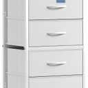 DUMOS 6 Drawers Dresser for Bedroom with Wheels, Fabric Storage Cabinet Organizer with Removable Fabric Bins, Sturdy Steel Frame for Living Room, Office, Entryway, Closets, White