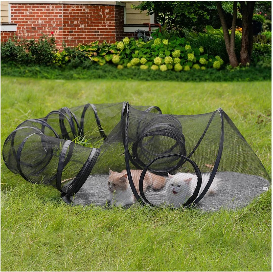 Rest-Eazzzy Outdoor Cat Enclosures, Portable Cat Tent for Outside Enclosure for Indoor Cats, Catio Outdoor Cat Enclosure for Kitty and Small Animals, Cat Playpen with Tunnel, Storage Bag (black- circular tunnel) Rest-Eazzzy Outdoor Cat Enclosures, Portable Cat Tent for Outside Enclosure for Indoor Cats, Catio Outdoor Cat Enclosure for Kitty and Small Animals, Cat Playpen with Tunnel, Storage Bag (black- circular tunnel)