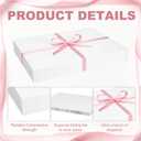 5 Set Full Sheet Cake Box 26 x 18 x 4 Inch with Cake Boards and Pink Satin Ribbon Large Rectangle Bakery White Bakery Boxes for Packaging Cupcakes Muffins Pie, 26 x 18.5 x 4 inches