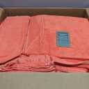 Lane Linen 100% Luxury Cotton Towel Set for Bathroom - 24 PCs - Absorbent, Super Soft & Quick Drying - 4 Bath, 4 Fingertip, 6 Hand Towels, 8 Washcloths, 2 Bath Sheets - Low Twist Towels - Living Coral