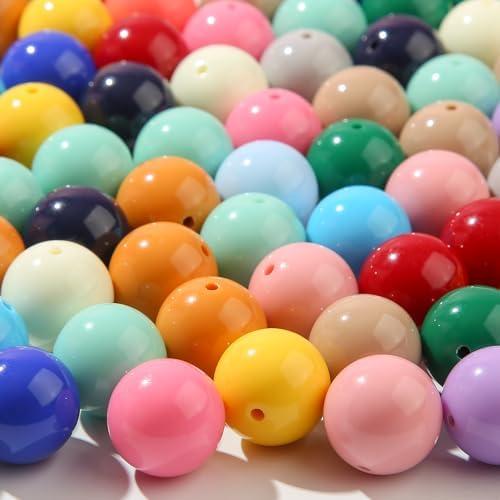 ANCADN 20mm Acrylic Beads 100pcs Imitation Marble Bead Chunky Bubblegum Beads for Jewelry Making Bracelet Necklace Craft Making Supplies