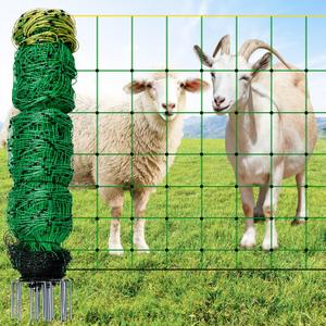 Electric Fence Netting, 42.5" H x 164'L, Electric Netting Fence for Cattle, Sheep, Goat, Hogs, Pre-Assembled, 14 Posts Double Spiked, Portable Livestock Nets Used in Backyards, Farms and Ranches