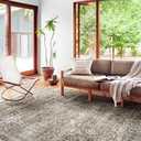 Loloi Layla Collection LAY-13 Antique/Moss 9'-6" x 14' .13" Thick Area Rug, Soft, Durable, Vintage Inspired, Distressed, Low Pile, Non-Shedding, Easy Clean, Printed, Living Room Rug