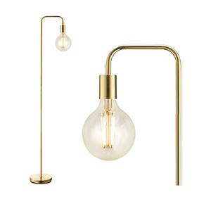 BoostArea Industrial Gold Standing Lamp, 63 Inch, E26 Socket, On/Off Footswitch, ETL Listed, Modern for Bedroom, Living Room, Minimalist, Vintage, Mid-Century, Boho, Metal