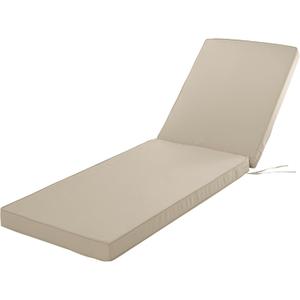 Chaise Lounge Cushion for Outdoor Furniture, Waterproof Fade and Tear Resistant Lounge Deck Chair Cushions for Patio Lawn Pool Resort Hotel, 72x21x3 Inch, Cream