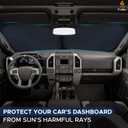 EcoNour Truck Windshield Sun Shade with Storage Pouch | Reflective 240T Material Sun Shield for UV & Heat Protection | Foldable Windshield Cover | Must-Have Truck Accessories | X-Large (69"x35")