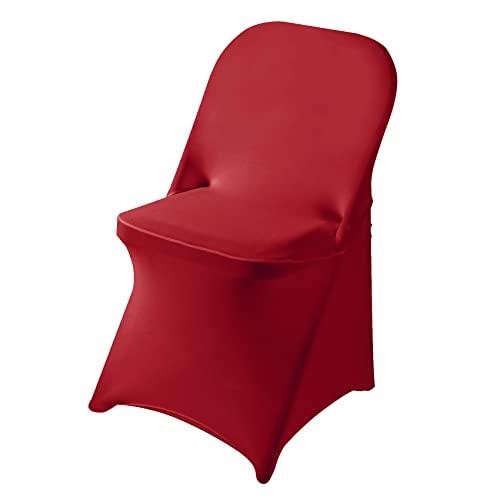20 Pack Red Spandex Folding Chair Covers in Stretch Washable Fabric for Wedding, Party,Holidays,Celebration and Other Special Events