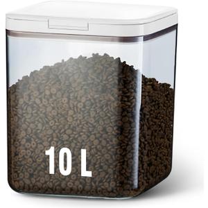 Airtight Dog Food Storage Container 15lb / 11L Pet Food Storage Bin with Lids, Cat Treat Jar, BPA Free, Dry Boxs, Rice Storage Container for Flour, Cereal & Grain, White