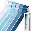 Mr. Pen- Satin Ribbon, 6 Rolls, 1 Inch, 5 Yards/Roll, Shades of Blue Satin Ribbon 1 Inch