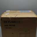 BOSWELL Glass Air Fryer, 7.5QT with Transparent Fry Bowl, Circulating Heating, Temperature Control, Air Fryer Roast, Dishwasher Safe (Black)