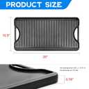 GGC Cast Iron Reversible Griddle, 2-in-1 Griddle Pan for Gas Stove Tops, Gas Grills and Camping, 20 x 10.5 Flat and Ribbed Griddle Plate for Indoor and Outdoor Cooking