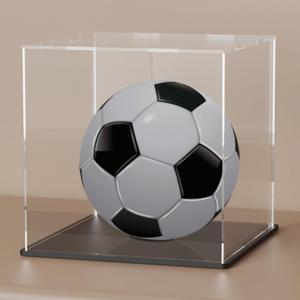 Clear Acrylic Display Case with Matt Black Base and Lid, Dust-Proof Acrylic Showcase, Cube Counter-Tops Box for Large Collectibles (10x10x10 inch)