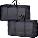 Extra Large Moving Bags with Strong Zippers & Carrying Handles, Storage Bags Storage Totes for Clothes, Moving Supplies, Space Saving Oversized Storage Bag Organizer for Moving, Traveling (2 Pack)