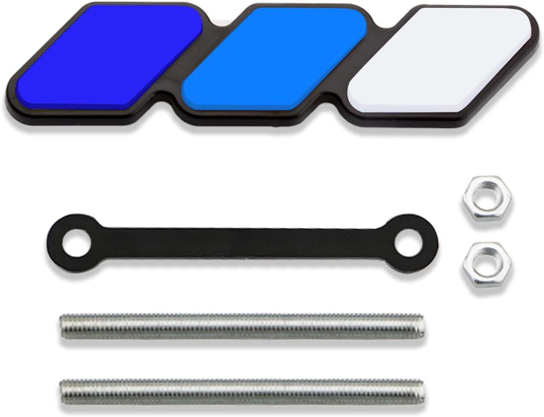 Grille Decor Badge, Tri-Color Grille Insert Trims, Tri-Color Grille Badge Emblem Decoration Accessories Car Truck Label Fit for Most Vehicles (Blue)