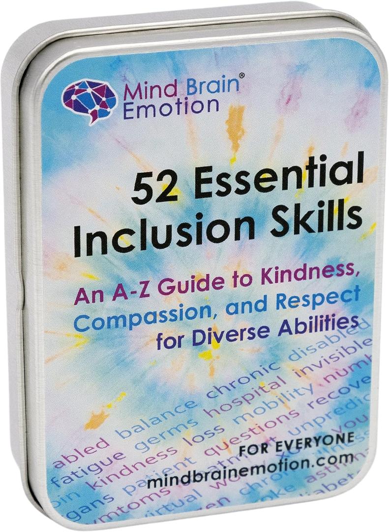 Mind Brain Emotion 52 Essential Inclusion Skills - A to Z Guide to Kindness, Compassion, Respect for Diversity and Disabilities - Educational Cards and Health Advocate to Teach Kids Empathy