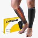 CAMBIVO Calf Compression Sleeve for Women & Men, 20-30mmHg Footless Compression Socks