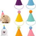 Mini Party Hats for Stuffed Animals, Birthday Party Cone Hats Dolls Dog Cat Rabbit Puppies Assorted Animal Birthday Classic-6Pcs