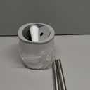 Compact Toilet Brush & Holder, Stainless Steel Handle, Space Saving for Storage, Deep Cleaning, Drip-Proof, Easy to Assemble, Nylon Bristles, White & Grey (1 Pack)