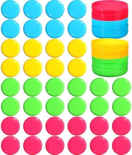 Hiboom Kids Flying Discs 3.4 Inch Mini Classic Flying Disks Bulk Soft Flyer Toy for Outdoor Pets Dog Yard Lawn Games Party Kindergarten Teaching Favors, 4 Colors