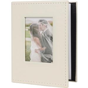 RECUTMS Photo Album 4x6 52 Photos - Small Mini Capacity Premium Leather Cover, Small Capacity Pictures Book Easy to Classify and Portable for Wedding Family Baby Vacation(Beige)