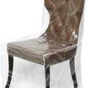 Zipcase 4 Packs Clear All Cover in Plastic Dinning Chair Covers - Heavy-Duty PVC Chair Protectors, 20D x 22W x 20H x 41H, Keep Your Dinning Chair Away from Water Dust Paws and Claws