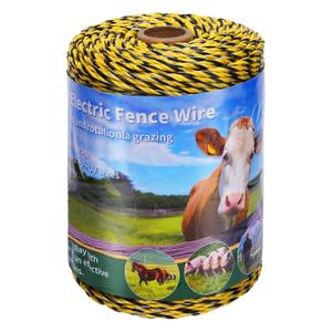 656 Feet Electric Fence Wire, Outtive 9 Stainless Steel Strands and 30 Polywire for Portable Livestock Fencing, with Reliable Conductivity and Rust Resistance, UV Resistant, 200 Meters 1/8" Diameter