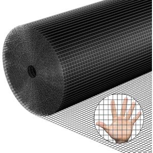 Hardware Cloth 1/4 inch 48in x 50 ft Heavy Duty Black Chicken Wire Fencing 23 Gauge Vinyl Coated Welded Wire Mesh Roll PVC Hardware Cloth Chicken Wire Fencing Garden Fence Tree Guard