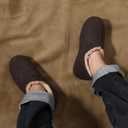 Zizor Men's Comfy Caterpillar Slippers Indoor Outdoor House Shoes, Warm Soft Knit Upper Fuzzy Fleece Lined Memory Foam Sole with Hard Bottom (Brown)