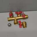 FINEST+ 4 Way Brass Hose Splitter, Solid Brass High Volume 4 Way Hose Splitter Valve with Metal Handle, Hose Connector 3/4", Hose Spigot Adapter 4 Valves with 4 Extra Rubber Washers