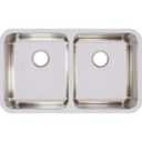 Elkay Lustertone ELUH3118 Equal Double Bowl Undermount Stainless Steel Kitchen Sink