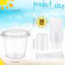Funnymoom 30 Set 24oz Clear Plastic Drink Buckets with Lids and Straws Disposable Iced Coffee Cups Rum Buckets for Cocktail Parties Smoothie Cup Bulk with Handles for Beach Pool Party Supplies