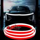 Car LED Hood Light Strip, 70 Inch 12V Flexible Waterproof Daytime Running Lights for Car, Universal Engine Cover Decoration Accessories for Cars, SUVs, Trucks, Dynamic Scan Start-up Effect (White)