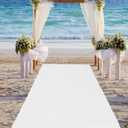 Boao 10 x 2.3 ft Neoprene Carpet Runner Reusable Plastic Floor Runner Non Slip Rubber Backed Rugs for Hallway Aisle Carpet Roll for Wedding Party Decor Prom Business Outdoor(White)